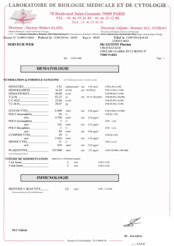 HEMATOLOGIE IMMUNOLOGIE