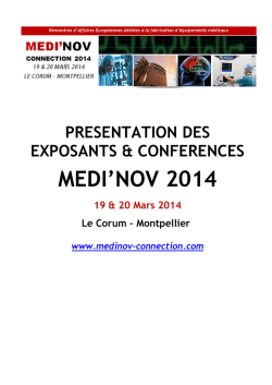 Pr&eacute;sentation des exposants 2014