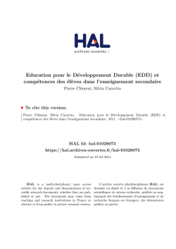 Education pour le Développement Durable (EDD) et