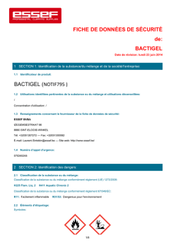 FICHE DE DONNÉES DE SÉCURITÉ de: BACTIGEL