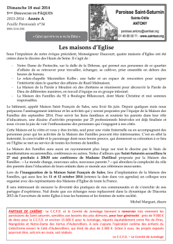 Feuille Paroissiale du 18 mai 2014 - Paroisse Saint