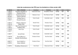 Liste des soutenances des PFE pour les
