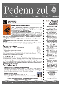 T&eacute;l&eacute;chargez le Pedenn Zul du 2 novembre 2014 - Plougastel
