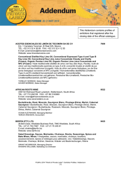 This Addendum contains profiles of exhibitors that registered