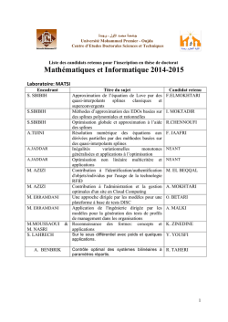 Math&eacute;matiques et Informatique 2014-2015