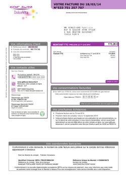 VOTRE FACTURE DU 18/03/14 N°533 751 257 707