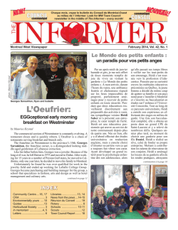 February 2014 - Ville de Montr&eacute;al Ouest