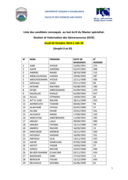 GVG - Facult&eacute; des Sciences A&iuml;n Chock Casablanca