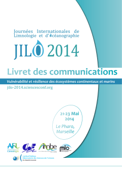 Livret des communications - Journ&eacute;es Internationales de Limnologie