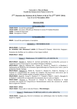 Programme - Universit&eacute; de Bejaia