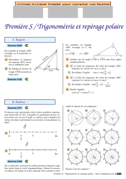 Premi&egrave;re S / Trigonom&eacute;trie et rep&eacute;rage polaire