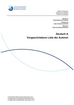 Deutsch A Vorgeschriebene Liste der Autoren