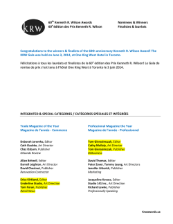 Kenneth R - National Magazine Awards