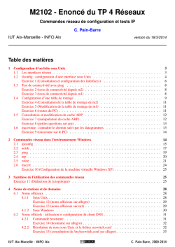 Enonc&eacute; du TP 4 R&eacute;seaux - DEPARTEMENT INFORMATIQUE IUT Aix