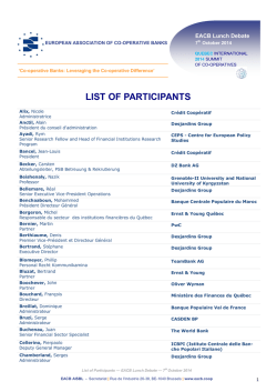 LIST OF PARTICIPANTS