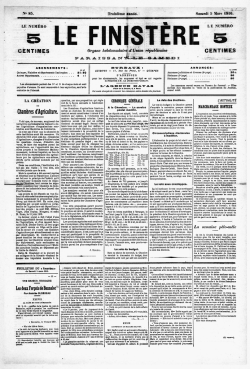 LE FINISTERE DU SAMEDI 05 AU SAMEDI 26 MARS 1910