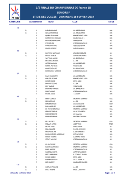 DIMANCHE 16 FEVRIER 2014