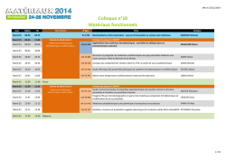 Colloque n&deg;10 Mat&eacute;riaux fonctionnels