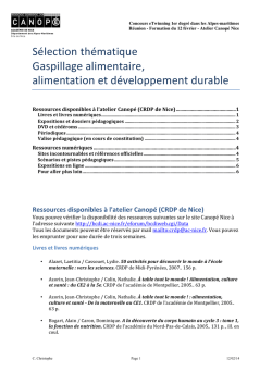 S&eacute;lection th&eacute;matique Gaspillage alimentaire 1 (Nice)