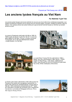 Les anciens lyc&eacute;es fran&ccedil;ais au Viet Nam - aejjr