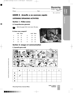 Unité 1 Leçon 2