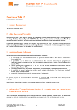 description simplifi&eacute;e du service Business Talk IP et num&eacute;ros