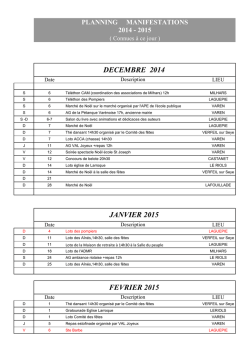 JANVIER 2015 FEVRIER 2015 DECEMBRE 2014