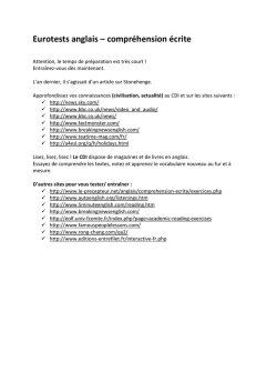 Eurotests anglais &ndash; compr&eacute;hension &eacute;crite