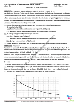 Devoir n&deg;2 - TS1 - LOLB - Physique Chimie au lyc&eacute;e par Wahab