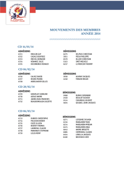 Mouvement des membres 2014