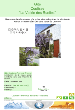 G&icirc;te Coutisse "La Vall&eacute;e des Ruelles"