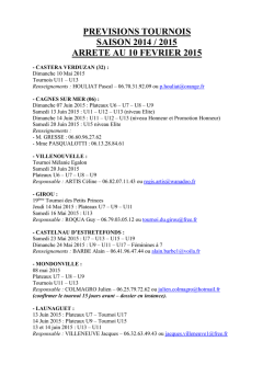 TOURNOIS COUVERTS PAR LE DISTRICT