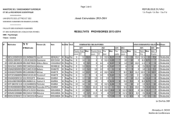 Année Universitaire 2013-2014 RESULTATS