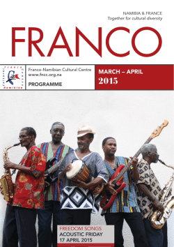 March – april - Franco Namibia Cultural Centre