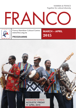 March &ndash; april - Franco Namibia Cultural Centre