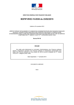 BOFIP-RHO-15-0536 du 23/02/2015 - Ministère de l`économie, des