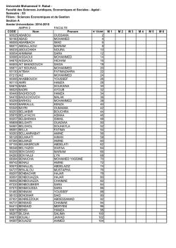 Section A - Facult&eacute;s des Sciences Juridiques, Economiques et