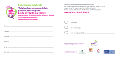 Conf&eacute;rence m&eacute;dicale Le 29 avril 2015 &agrave; 18H30 avant le 22 avril 2015