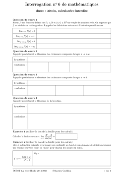 Interrogation n°6 - Les mathématiques en BCPST 1A au lycée Hoche