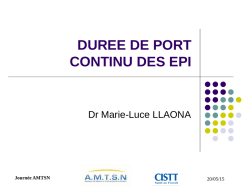 Dur&eacute;e de port continu des EPI. Dr ML LLAONA