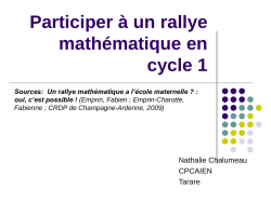 Participer à un rallye mathématiques en cycle 1