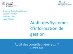 Présentation Groupe 4 - Audit Généraux IT