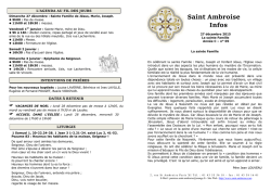 Saint Ambroise Infos - Paroisse Saint Ambroise