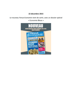 22 d&eacute;cembre 2015 Le nouveau Fenua Economie vient de sortir