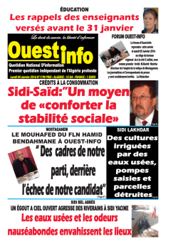 Lundi 04 Janvier 2016 - Ouest-Info