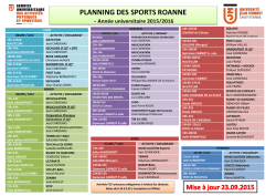 planning du SUAPS