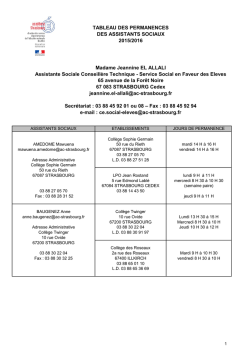 Permanences des AS et établissements.