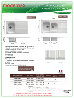 FICHIER TECHNIQUE Evier synth&egrave;se MODERNA