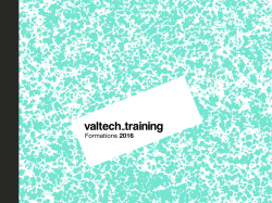 Catalogue 2016 - Valtech Training
