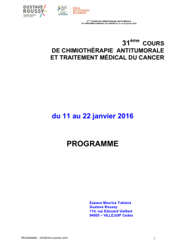 PROGRAMME - Gustave Roussy